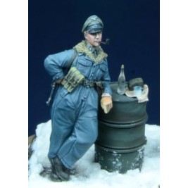 SS Officer smoking pipe, Hungary 1945