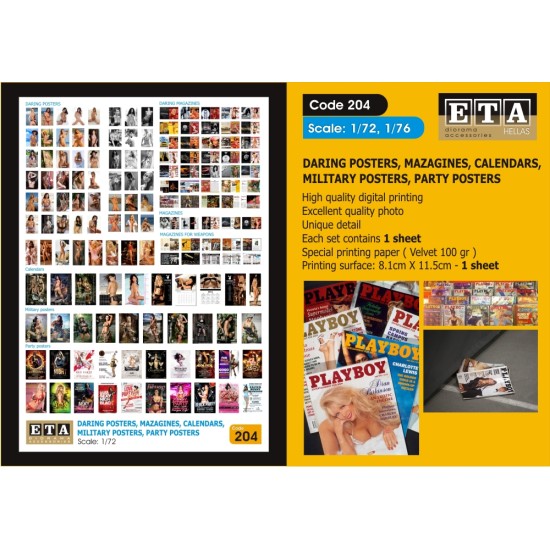 Daring posters, magazines, calendars