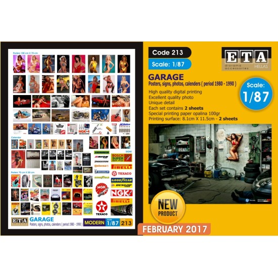 Posters, signs, photos garage 1980-1990