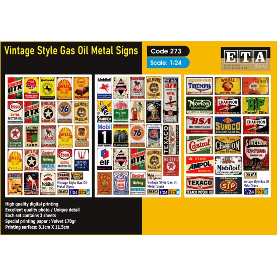 vintage style gas oil metal signs