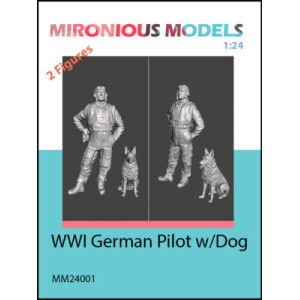WWI German Pilot with Dog
