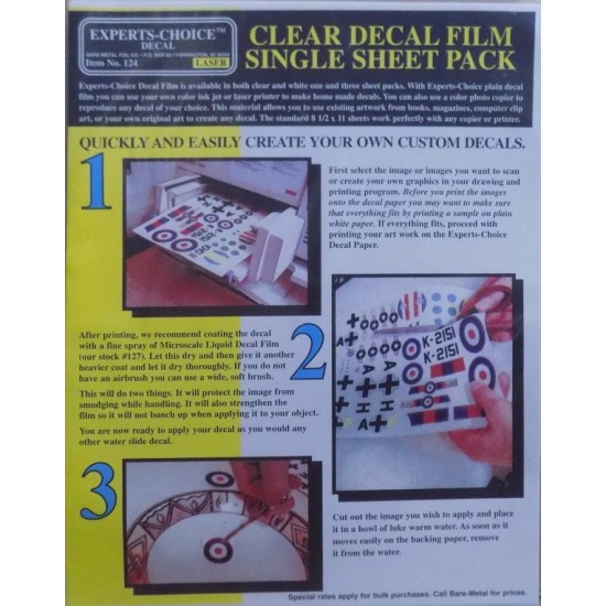 clear decalsheet laser