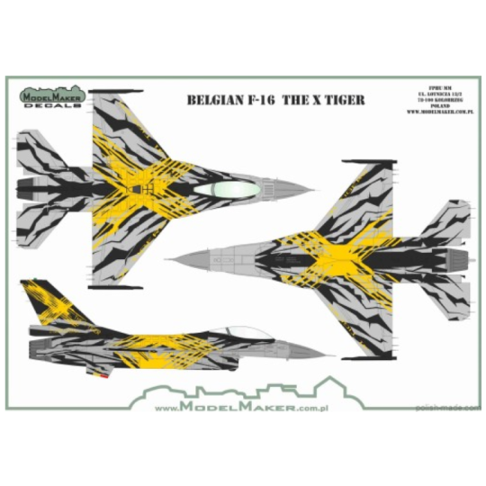 Belgian F-16 THE X TIGER decals + masks set