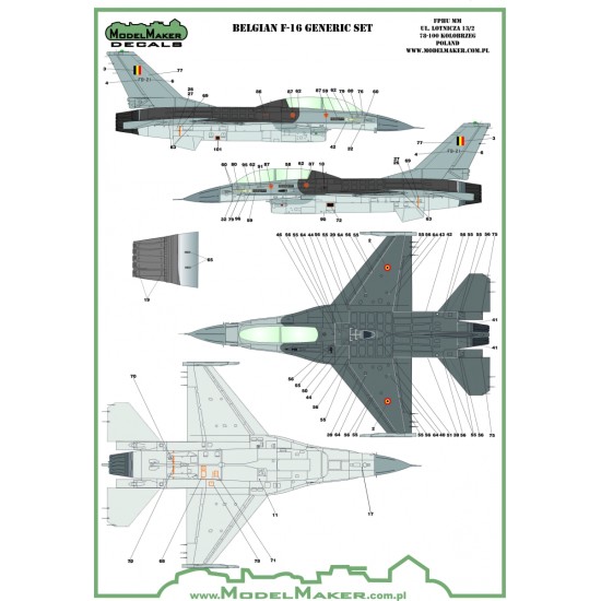 Belgian F-16 Insignias And Stencils