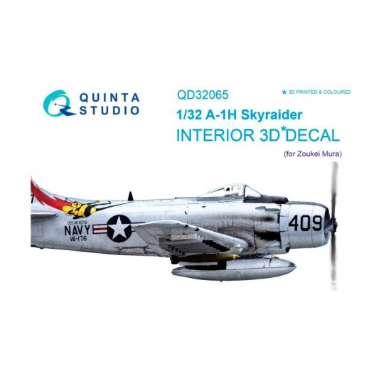 A-1H Skyraider 3D-Printed & coloured Interior