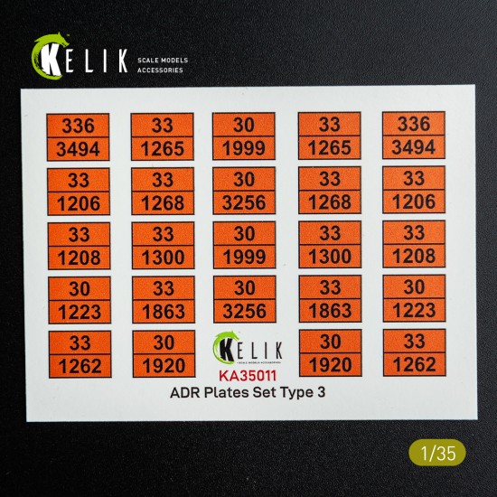 ADR Plates Set Type 3