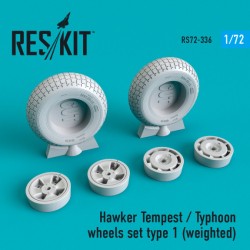 Hawker Tempest/Typhoon wheels set type 1 (weighted)