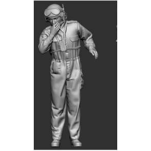 Tankist Belgian commander in overall