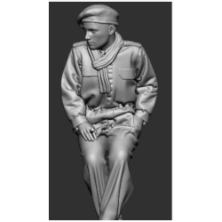 Tankist Belgian gunner in overall